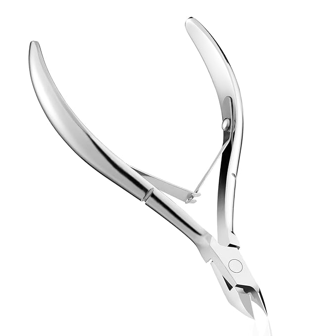 GAOY Professional Cuticle Nippers, Stainless Steel Cuticle Trimmer Nail Clippers, Remover Macicure Tool for Fingernails and Toenails, Silver