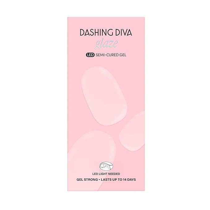 Dashing Diva Glaze Nail Strip Set - Juice Bar Barista - Long Lasting, Chip Resistant, Semi-Cured Gel Nails - 4-Piece Manicure Kit with 32 Strips