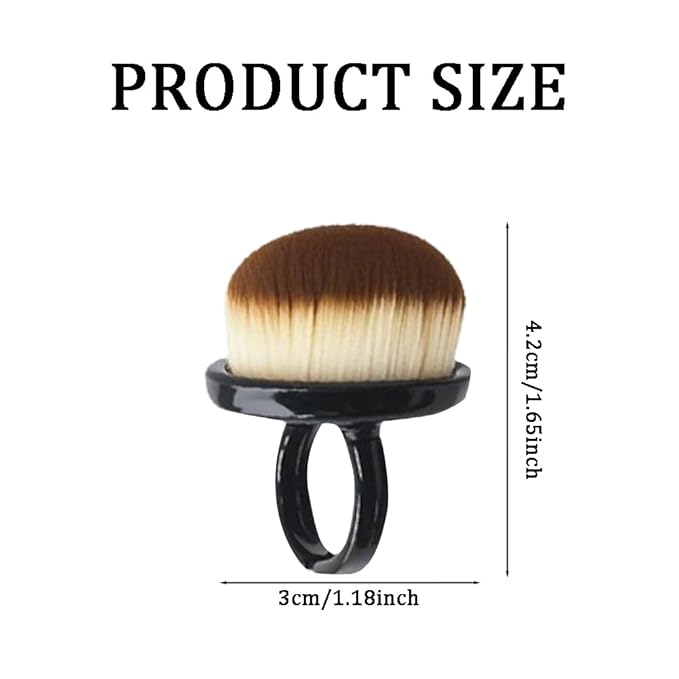 10PCS Nail Dust Brushes, Lightweight Soft Small Dust Brush Nails, Portable Nails Dusting Cleaning Brush Ring for Makeup Nail Art, Black