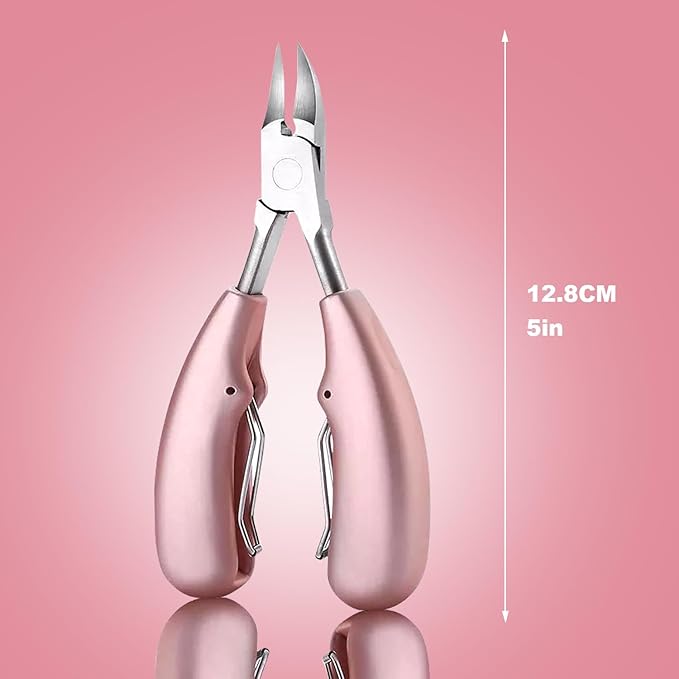 Ingrown Toenail Tools, Stainless Steel Foot Nail Tools, Toenail Clippers for Thick Nails, Suitable for Men, Women and Seniors(Pink)