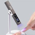 GAOY Cordless UV Light with Stand, Handheld Nail Lamp, Portable LED Nail Lingt, Cordless Rechargeable, Fast Curing, Matte Black