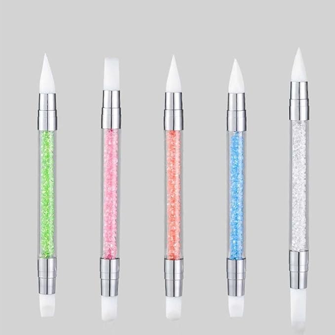Nail Art Sculpture Pen, Dual Tip Silicone Head Brushes, Dual Tipped Nail Art Pen Brushes for DIY Manicure Tools, Orange