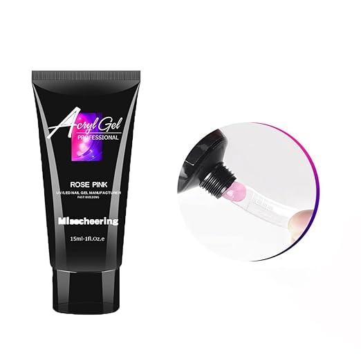 15ML Poly Gel Pink Builder Gel Nail Glue Gel for Acrylic Nails Bonding Gel Glue for False Nail Solid Gel Polish Nail Art Manicure Glue Gel, 1 Pink
