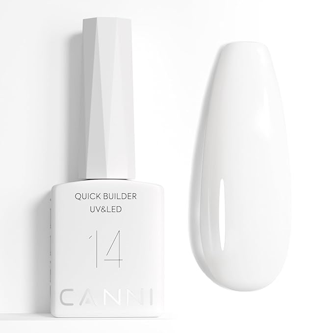 CANNI Quick Builder Nail Gel for Nails – 9ML White Soak-Off Nail Strengthening Gel for Apex Building DIY UV LED Manicure