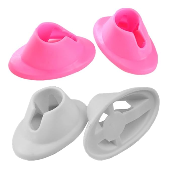 4 Pcs Anti-spill Nail Polish Bottle Stand Soft Rubber Nail Polish Bottle Holder Nail Art Manicure Tools for Nail Organizer Display (White and Pink)