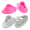 4 Pcs Anti-spill Nail Polish Bottle Stand Soft Rubber Nail Polish Bottle Holder Nail Art Manicure Tools for Nail Organizer Display (White and Pink)