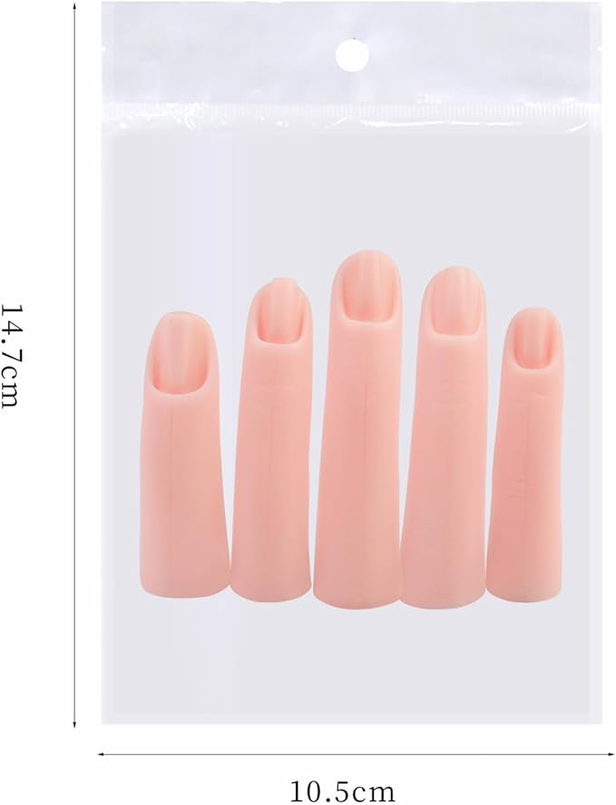 Silicone False Finger Practice Fingers with Magnet False Training Fingers Nails Art Training Fingers for Acrylic Nails, 2