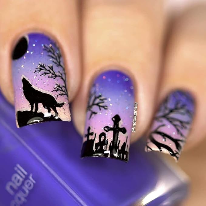 Whats Up Nails - B031 Gothic Affection Stamping Plate for Halloween Nail Art Design