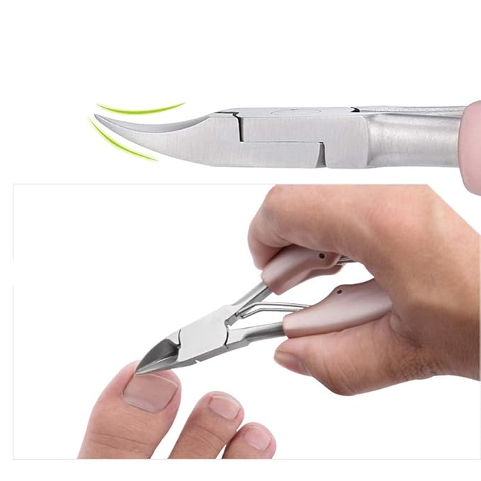 Nail Clippers for Ingrown/Thick Toenail Surgical Grade Stainless Steel Sharp Blades with Soft Ergonomic Handles for Easy Grip Best Nail Clipper & Pedicure Tool (Rose Gold)