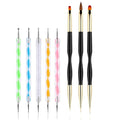 5PCS Dotting Pens with 3 PCS Nail Painting Brushes, Double Ended Brush and Dotting Tool Kit, Nail Art Design Tools
