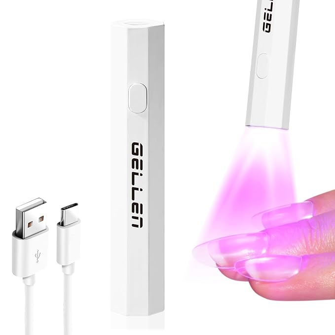 Gellen Mini UV Light for Nails Handheld, Portable UV Light for Gel Nails Cured, Cordless Nail Lamp Rechargeable Nail Dryer Lamp for Glue Fast Drying
