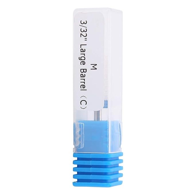 Nail Drill Bit, Ceramic Manicure Drill Bits for Manicure Pedicure Cuticle Gel Nail Polishing Cylinder Shape Grinding Head, with Display Base(White 05#)