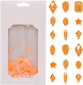 100pcs Neon Orange Shape Nail Flatback Crystals Glass Stones 3D Nail Gems for Art Design Decoration Accessory Pack Set