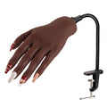 Nail Pratice Training Hand for Acrylic Nails with Stand Bracket,Soft Silicone Maniquin Hand, Flexible Bendable Nail Practice Fake Hand for Nails Art Practice Tool