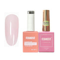 FZANEST Nude Builder Gel For Nails and Diamond Top Coat Set,Natural Base Color Rubber Base Gel Polish High Shine Finish Kit,Self-leveling Nail Structure Extension Gel No Wipe Top