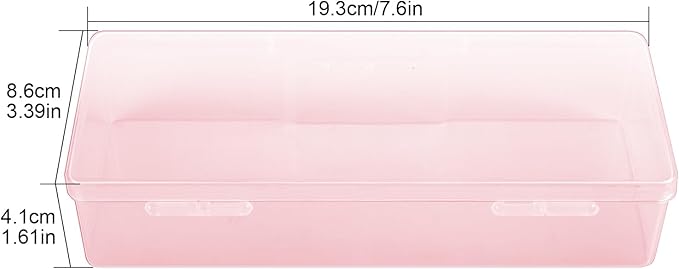 2Pcs Transparent Storage Boxes For Nail Tool Professional Pedicure Manicure Tools Set Plastic Nail Art Tool Box Storage Case Nail Supplies (Pink)