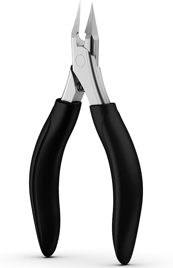 BEZOX Professional Toenail Clippers - Heavy Duty Toe Nail Clippers for Thick Toenails & Ingrown Nails | Long Handle Nails Clipper for Seniors with Comfort Grip & Ultra Sharp Blade - Black
