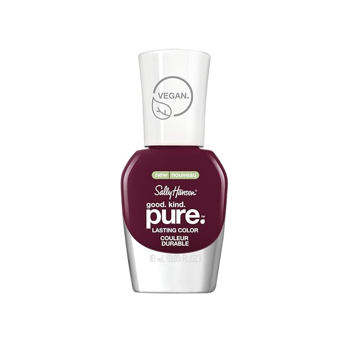 Sally Hansen Good. Kind. Pure. Nail Polish | Plant-Based, Vegan, 16-Free Formula | Opaque, Shiny | 330 Beet It | Deep Plum Nail Color