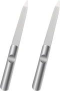 2pcs Metal Nail File, Double-Sided Precision Diamond Nail File, Stainless Steel Nails Files for Family Salons or Travel Trimming and Polishing Natural Acrylic Fingernail Toenail Files