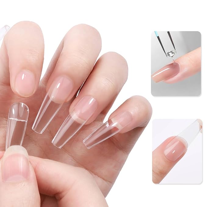 MAYCHAO Gel Base Coat and Nail Glue Set, 2 Pcs 15ml Clear Glossy No Wipe Combination for UV Light Cure Gel Nail Polish