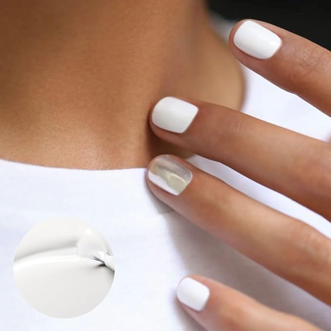 Manucurist Green Flash LED Snow White Gel Nail Polish - White Nail Polish - Vegan, 12-Free, Plant-Based - Strengthens and Protects Nails - Made in France - 0.5 fl oz