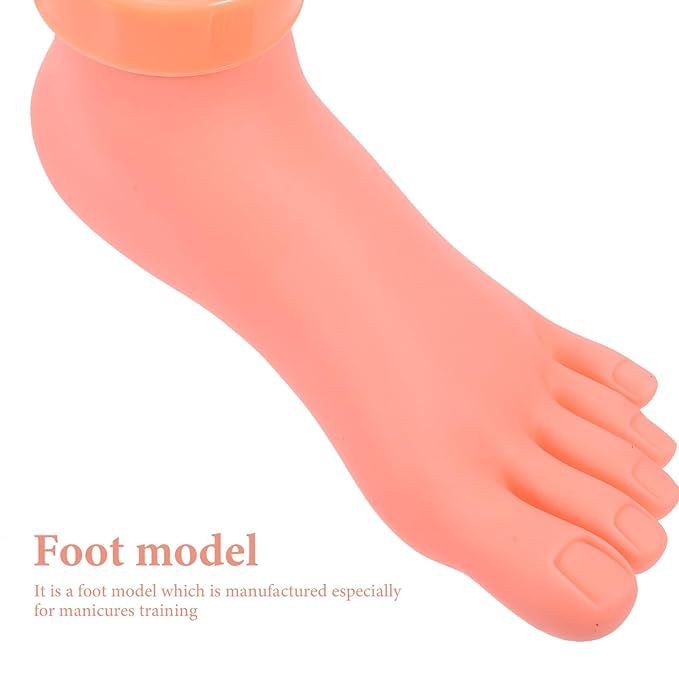 FRCOLOR Nail Art Practice Foot Model Flexible Manikin Silicone Pedicure Training Tool for Manicure Nail Tips Application