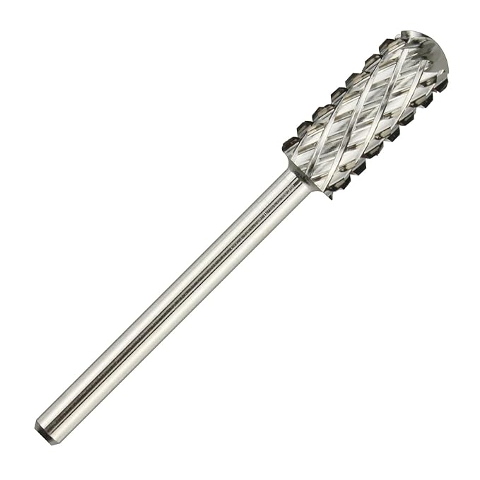 C & I Small Barrel Rounded Top Nail Drill Bit with Teeth on the Top, Professional Electric File for Manicure Drill Machine, Remove Nail Gels 3/32” (Ultra Coarse -4XC)