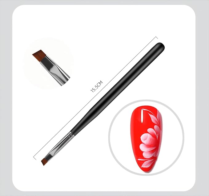 Nail Art Brushes, 6Pcs Nail Art Painting Tools with Nail Art Fine Liner Brush, Nail Design Painting Brushes Set, Builder Gel Brush, Nail Dotting Pen for Gel Polish Manicure Salon DIY, Black