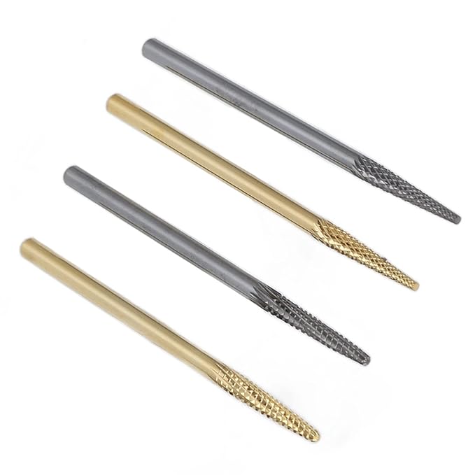 Nail Art Drill Bits Set, Reliable Strength Tungsten Steel Quickly Shaping Nail Grinding Heads Remove Nail Glue 4pcs for Nail Salon