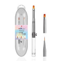 Nail Art Brushes Set, YIHUALE Push Contact Builder Nail Extension Gel Brush, Gel Polish Art Design Pen Painting Tools, Nail Art Liner Brush and Dotting Pen for Salon, DIY (White, 1+2)