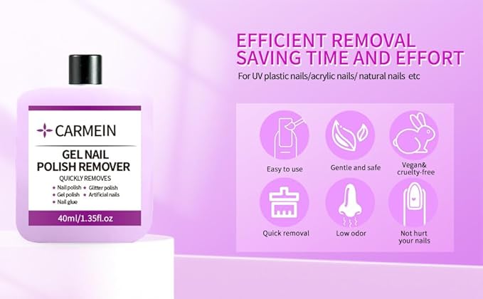 Nail Cleaner & Brush Cleaner & Gel Nail Polish Remover, 40ml/1.35fl.oz Must-Have Nail Care Trio