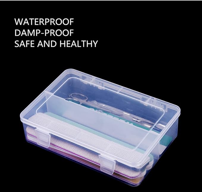 Plastic Nail Art Tools Organizer Nail Brushes Container Case Manicure Tools Holder Double Layers Large Capacity Nail Tools Storage Box (clear)
