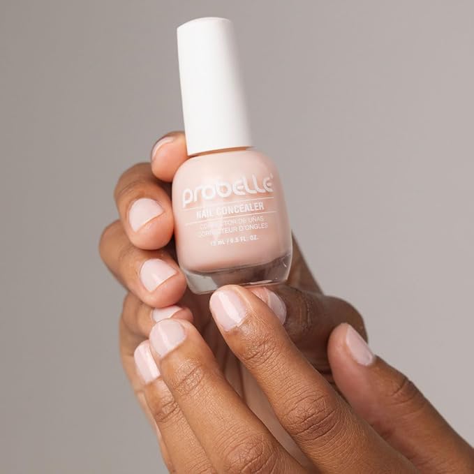 Probelle Illuminating Nail Concealer, Sheer Long Lasting Brightening Nail Polish for yellowing discolored nails, perfect finish for damaged nails with imperfections, Vegan, Gluten Free, Peach Pearl
