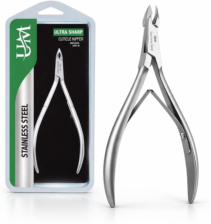UM Supplies Cuticle Trimmer | Hangnail Remover | Extremely Sharp | Professional Cuticle Nippers | Stainless Steel | Cuticle clippers | Pedicure Manicure Tool (jaw 14) 5mm (Double Edge)