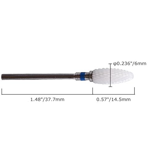 MZCMSL Medium Grit Ceramic Drill Bit,White Ceramic Cone File Bit, 3/32 Flame Style Gel Nail Polish Removing Nail Art Tool