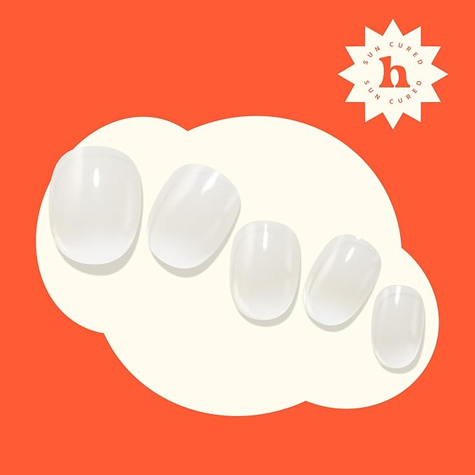 Heyhae Semi Cured Gel Nail Strips | No LED Lamp Needed | Ombre, White, Spring | Easy Apply & Remove, Salon Quality | Includes 28 Strips, 1 Prep Pads, Nail File & Wooden stick - Hey, Girls Night?