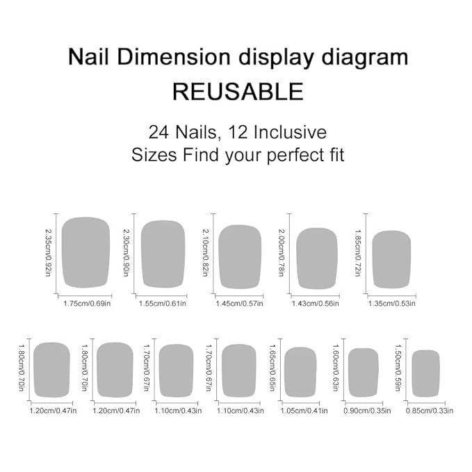 Press on Nails Square - White French Tip Fake Nails with Bow Charms Design - Short False Nails Press ons - for Women 24 Pcs