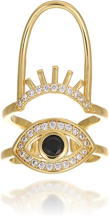 Jean Beau Finger Nail Ring for Women Teen Art Rhinestones Finger Tip Rings Gold Metal Nail Decoration Nail Protect Fashion Jewelry Gift