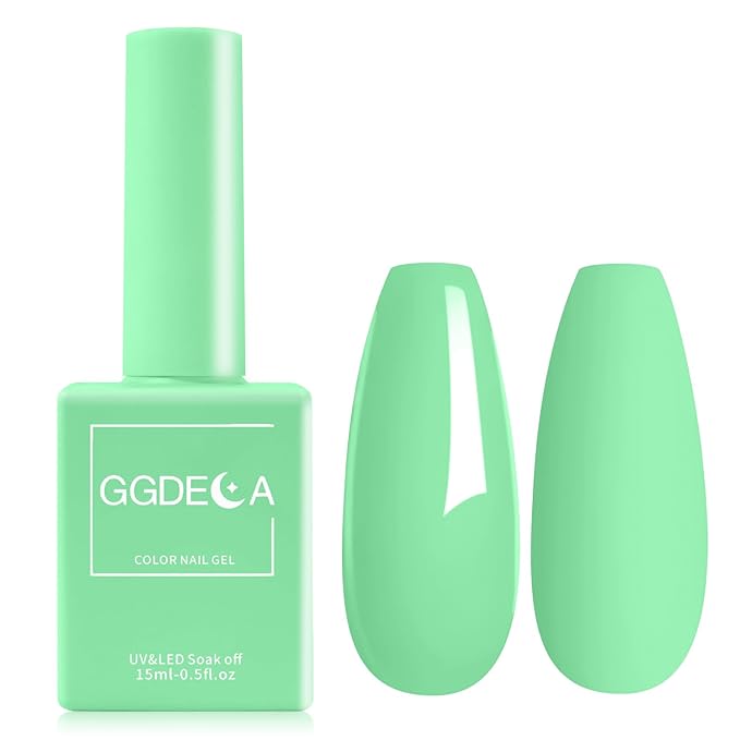 15ml Mint Green Gel Nail Polish, Teal Gel Polish, Turquoise Color Same Color Same Bottle, High Gloss U V Soak Off Nail, DIY Sparkle Manicure Salon