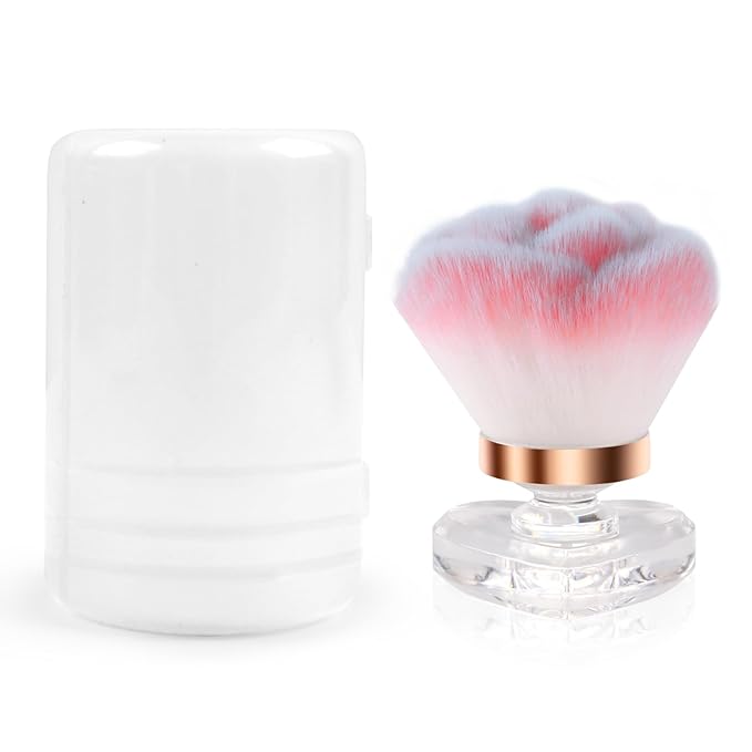 ANGNYA Nail Dust Brush, Rose-shaped Head and Heart-shaped Handle Dust Brush for Nails, Fluffy Dust Powder Remover Makeup Duster Cleaner Brush Acrylic Nail Tools