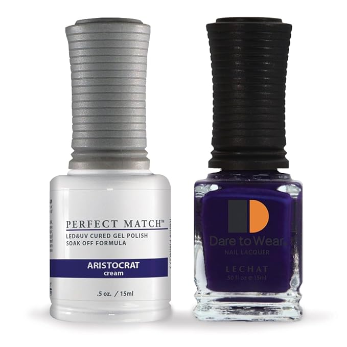 LeChat - Perfect Match Gel Polish - Aristocrat - Royal Purple with Cream Finish - (0.5 Ounce) - Easy Application - Soak Off Formula