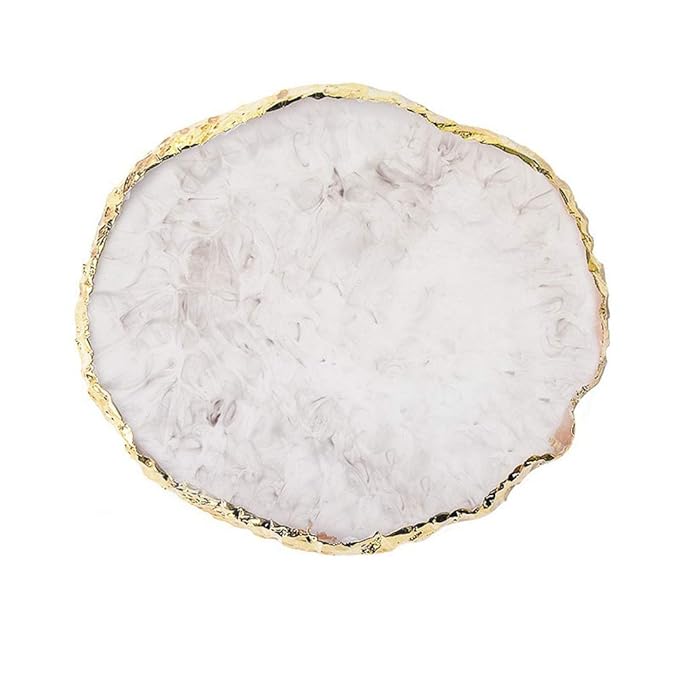 AKOAK 1 Pack Natural Resin Agate Phnom Penh Nail Glue Palette Crystal Edge Shooting Props Toning Works Display Board Tool (Light Gray)