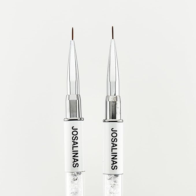 Nail Brushes Art Pen 2PCS, Gel Polish Painting Tools with Nail Extension Gel Builder, Salon at Home DIY Manicure (White-Liner#7mm)