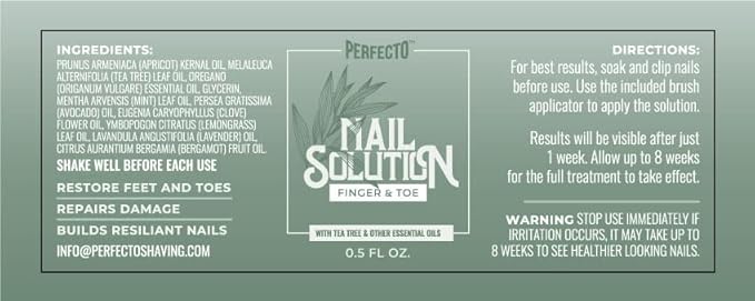Perfecto Toenail Treatment with Tea Tree Oil - Fingernail and Toe Nail Treatment Extra Strength - Nail Repair Foot Nail Treatment - Renews Foot, Yellow & Cracked Nails
