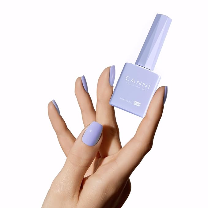 CANNI Purple Gel Nail Polish, 1Pcs Pastel Light Purple Color High Gloss Soak Off Nail Manicure Salon DIY