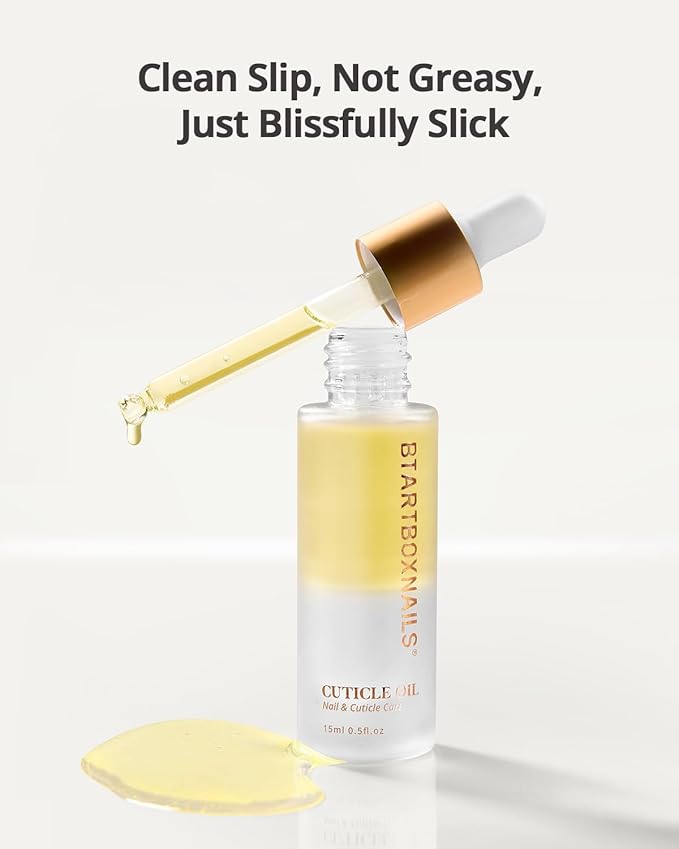 BTARTBOXNAILS Cuticle Oil - Essential Cuticle Oil to Moisturize & Condition with Jojobal Oil, Vitamin E, Biotin, Squalane, Oil-Water Dual Phase Nourishing Treatment for Daily Cuticle Care, 15ml