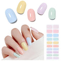 Arte Clavo Semi Cured Gel Nail Strips, 20 Pcs Gel Nail Stickers with UV Light Required, Salon Quality, Long Lasting, Easy Apply and Remove (Macaron)