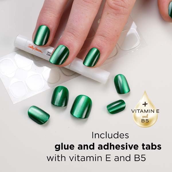 Sally Hansen Salon Effects Perfect Press-On Nails | Almond Shape | Easy to Apply, Non-Damaging | 30 Nails, Nail Glue, Adhesive Tabs, File | ASAP Apple