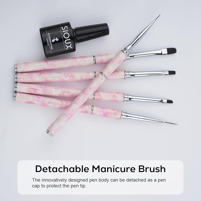 Nail Art Brushes Set Nail Art Design Pen Painting Tools with Nail Extension Gel Brush,Nail Polish Brush, Builder Nail Gel Brush, Nail Art Liner Brush for Salon Gift for Girls Women (Flower)