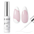 RARJSM Gel Liner Nail Art Polish White Painted Gel Nail Design Polish 1 Bottle Soak off Curing Requires 8ml Build in Thin Nail Brush for Classical Home Salon Diy Nail Design French Manicure Painting